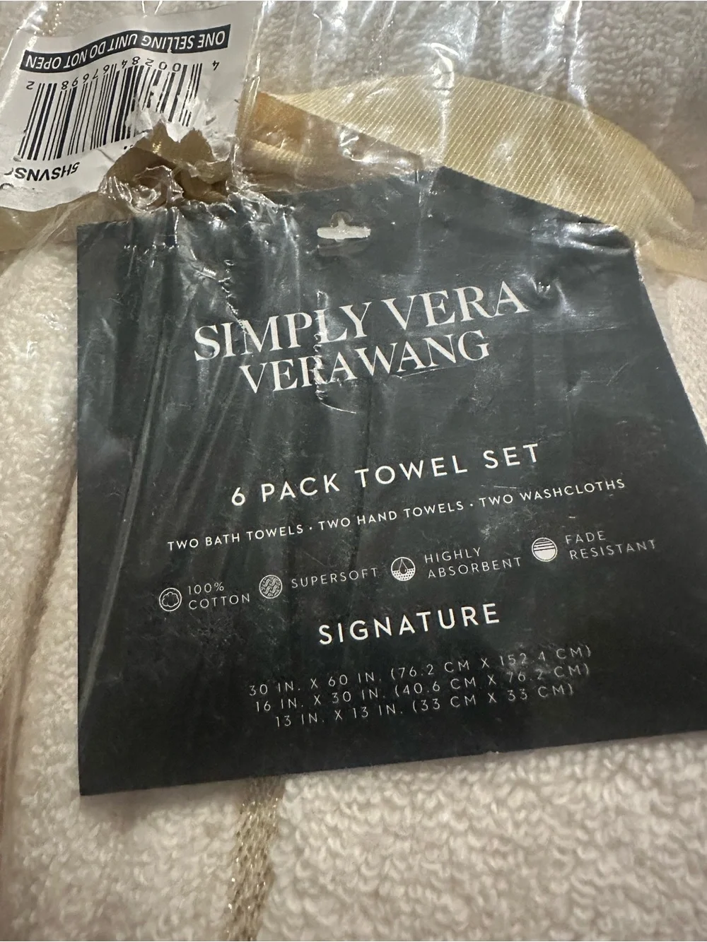 Simply Vera Vera Wang Ivory Bath Towel Set - Soft Plush